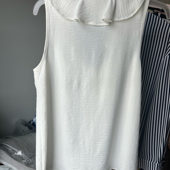 FSL + Apparel White Ruffle Neck Blouse S - Picture 5 of 5